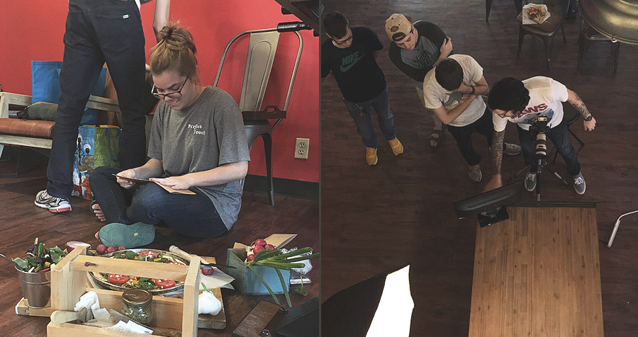 A&M students prepare and style food for photoshoot