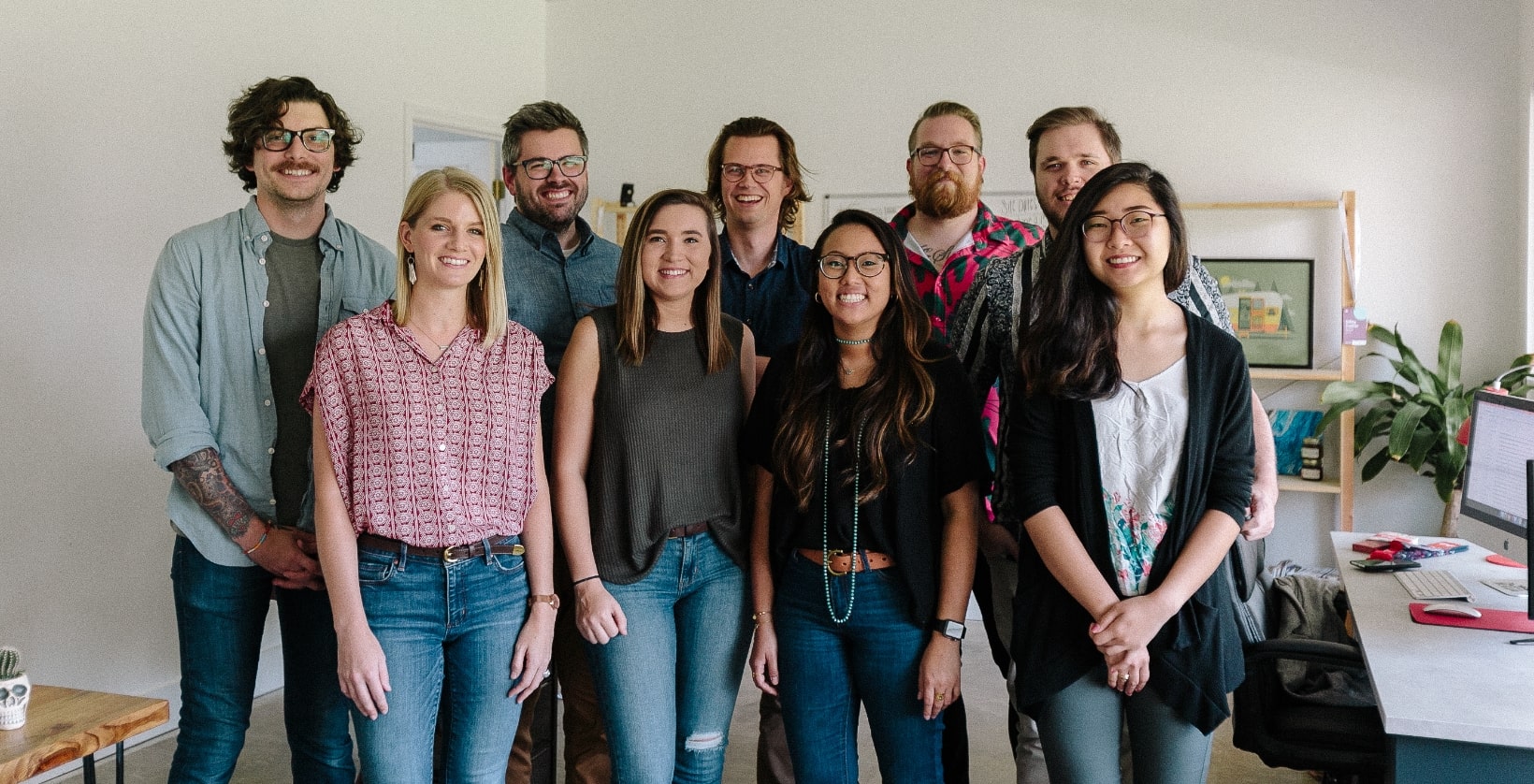 Drift team photo - lots of denim