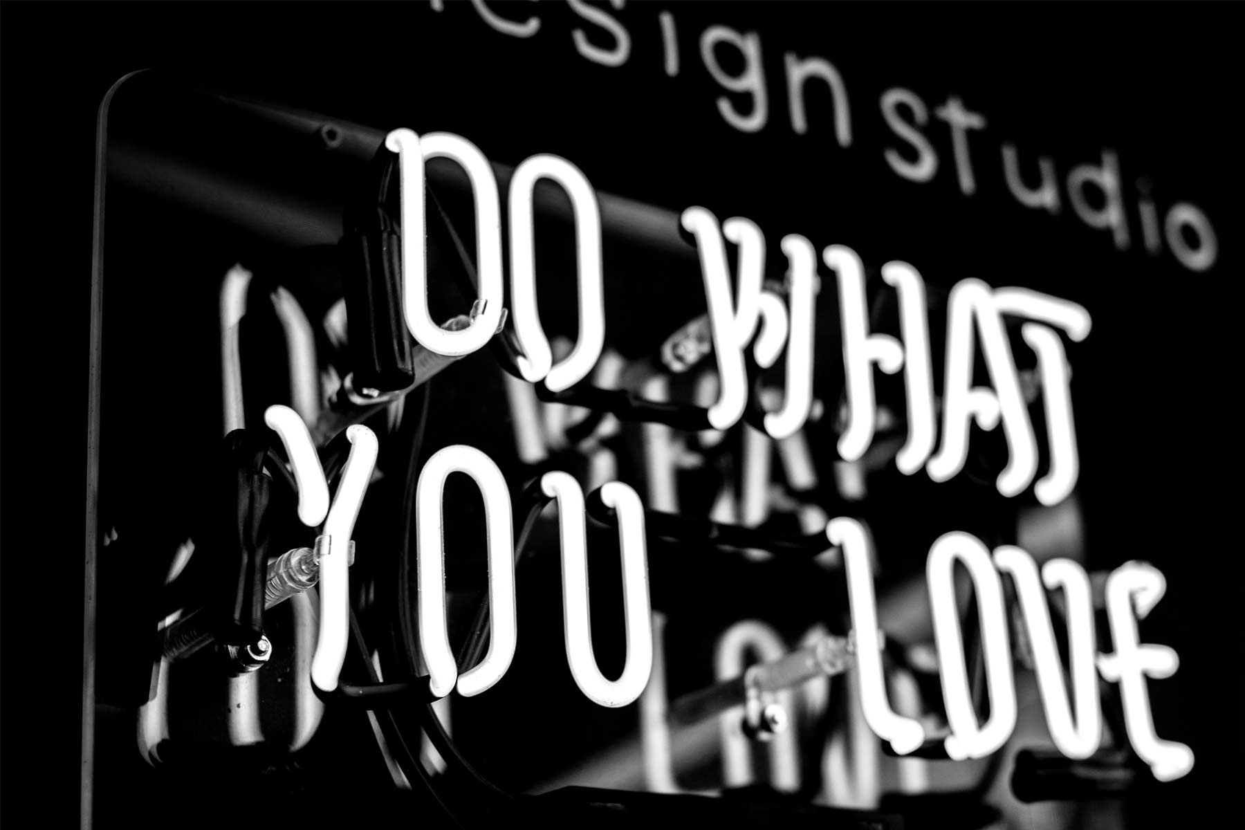 Neon sign says "do what you love"