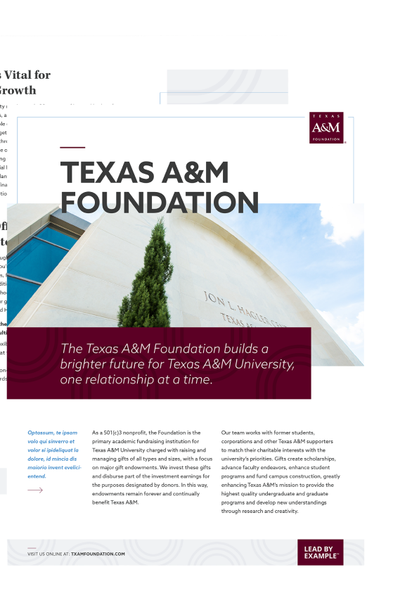 Texas A&M Foundation pamphlet